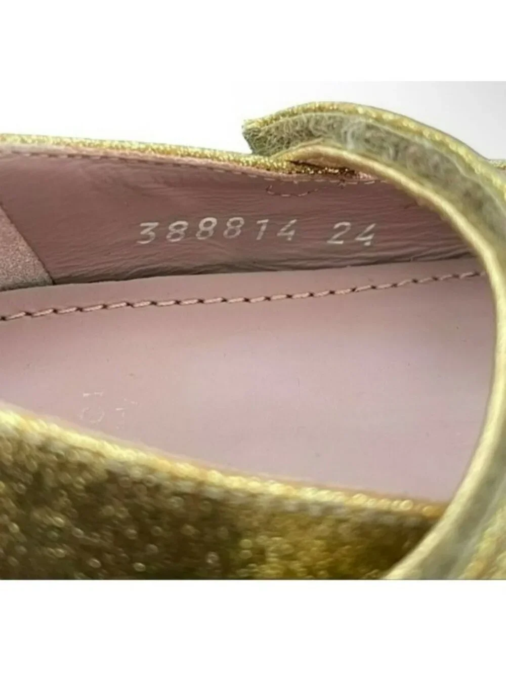 Gucci shoes Kids Glitter Gold Ballet Mary Jane Flats Size 24 US 8